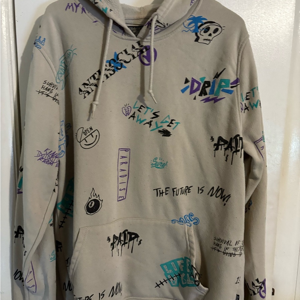 Brooklyn Cloth Cream Sweater with Urban Graffiti Design